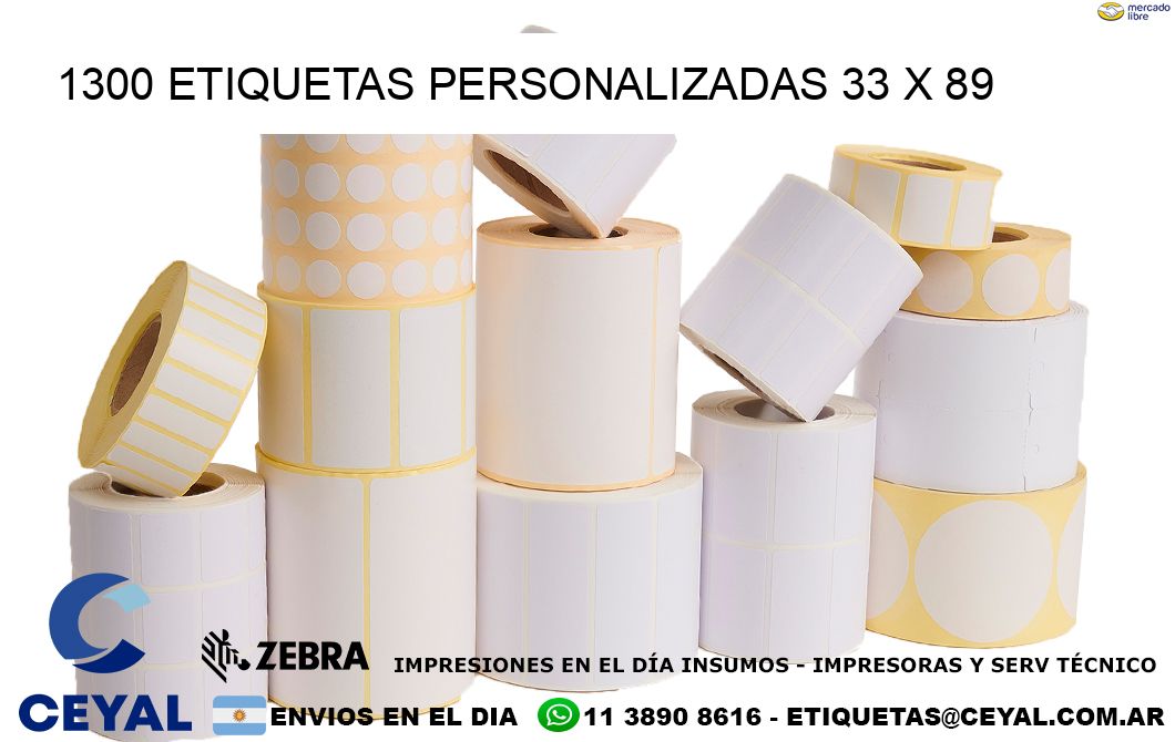 1300 ETIQUETAS PERSONALIZADAS 33 x 89