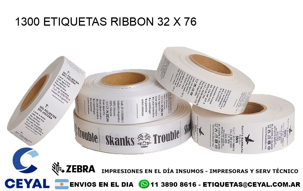 1300 ETIQUETAS RIBBON 32 x 76