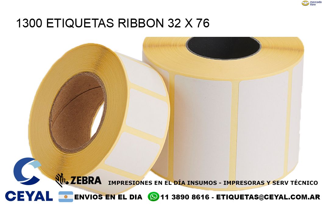 1300 ETIQUETAS RIBBON 32 x 76