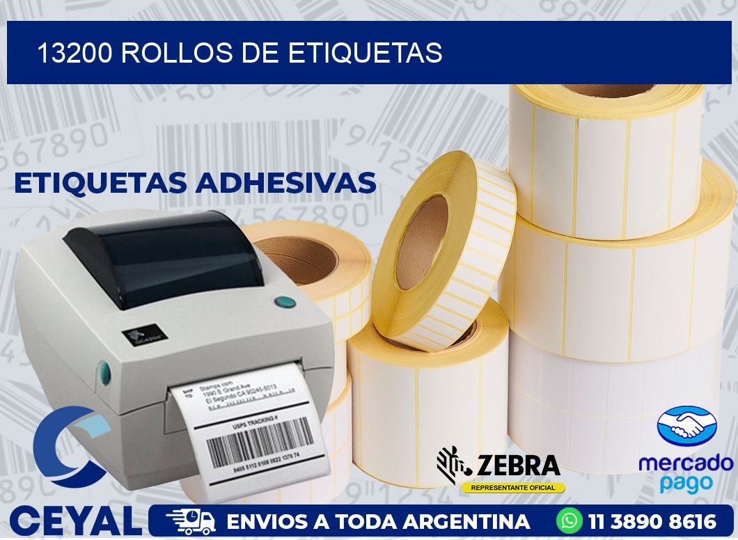 13200 ROLLOS DE ETIQUETAS