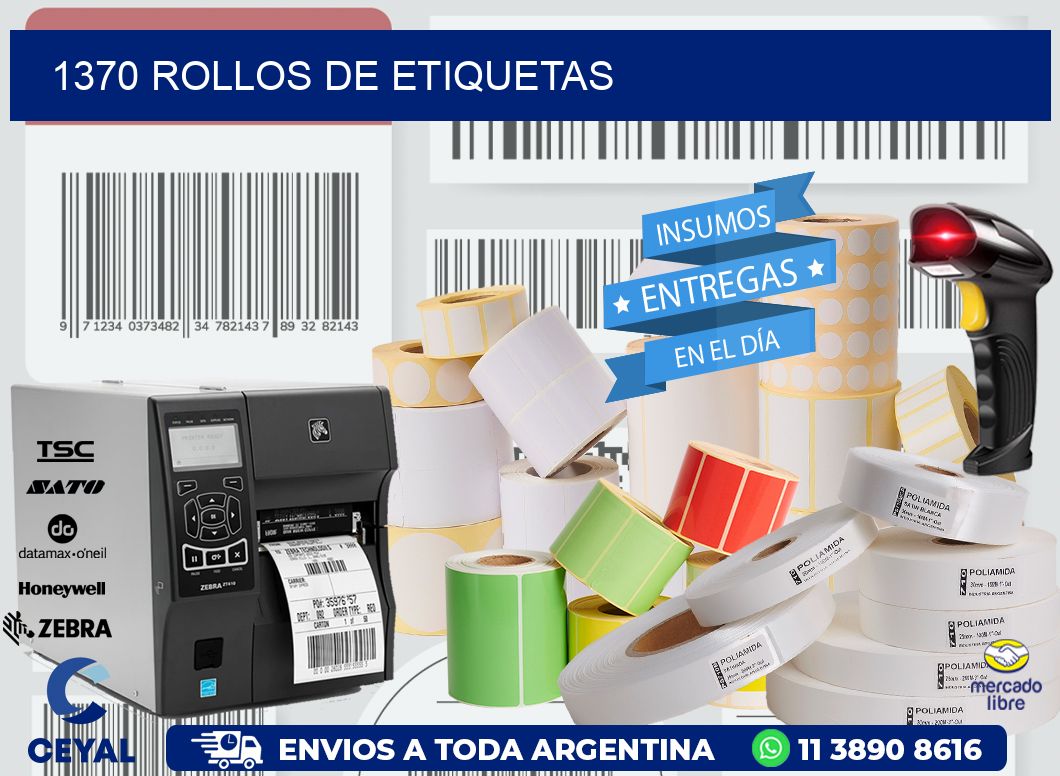 1370 ROLLOS DE ETIQUETAS