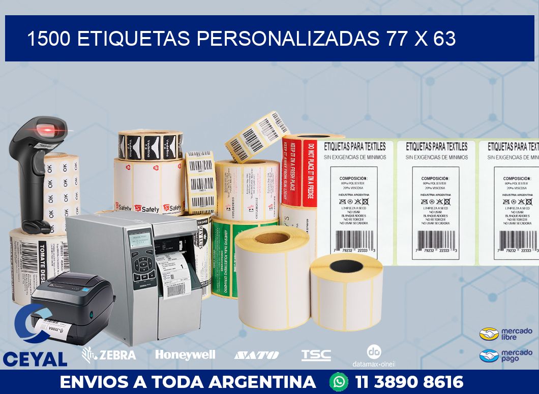 1500 ETIQUETAS PERSONALIZADAS 77 x 63