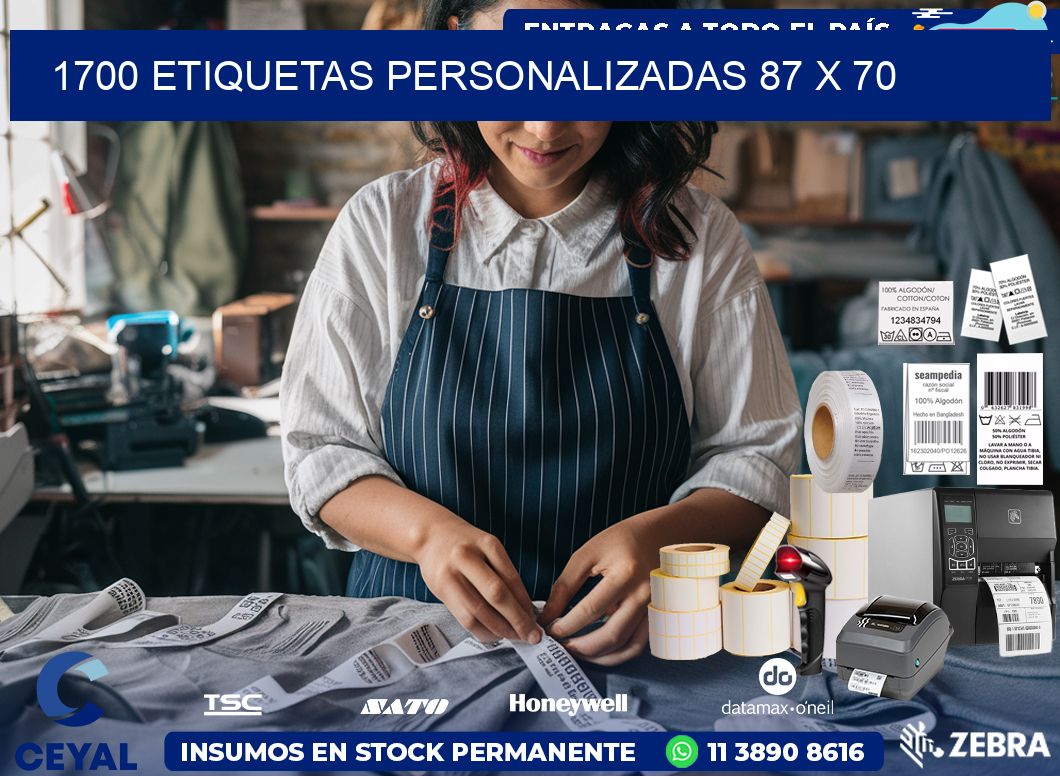 1700 ETIQUETAS PERSONALIZADAS 87 x 70