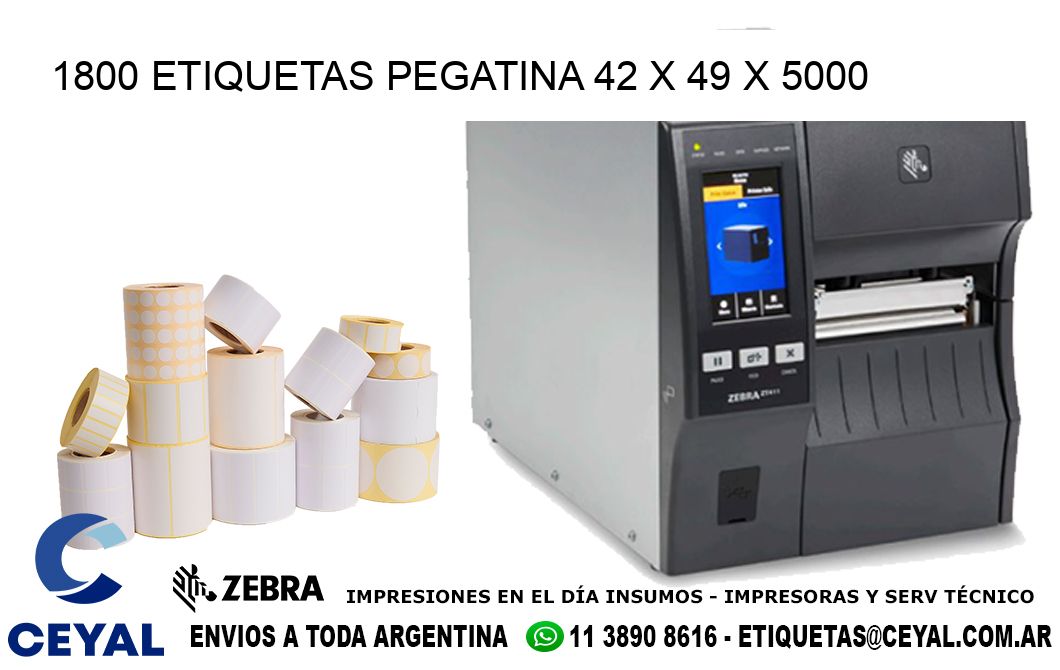 1800 ETIQUETAS PEGATINA 42 x 49 x 5000