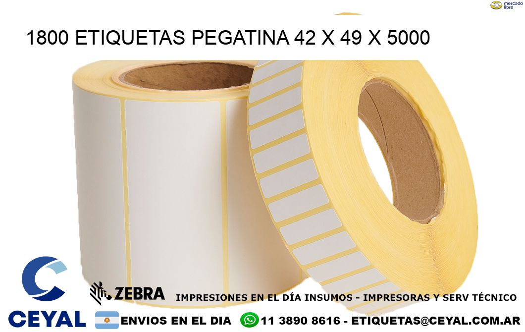 1800 ETIQUETAS PEGATINA 42 x 49 x 5000