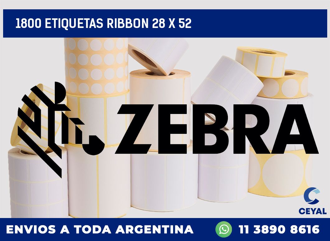 1800 ETIQUETAS RIBBON 28 x 52