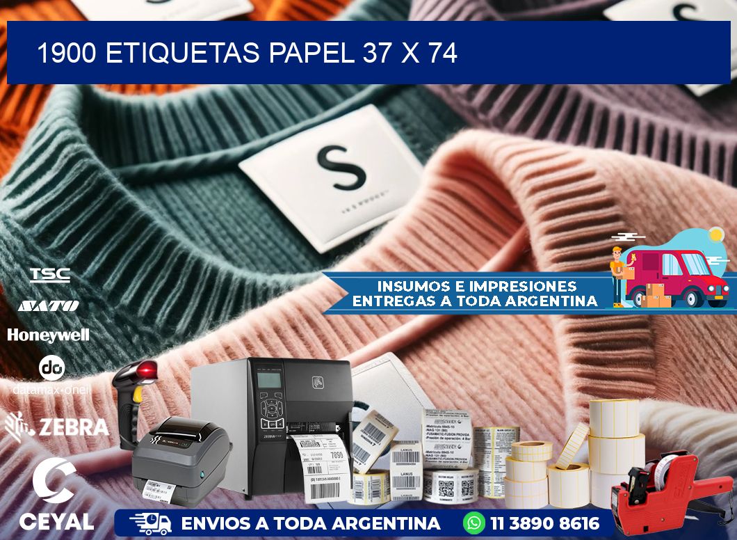 1900 ETIQUETAS PAPEL 37 x 74