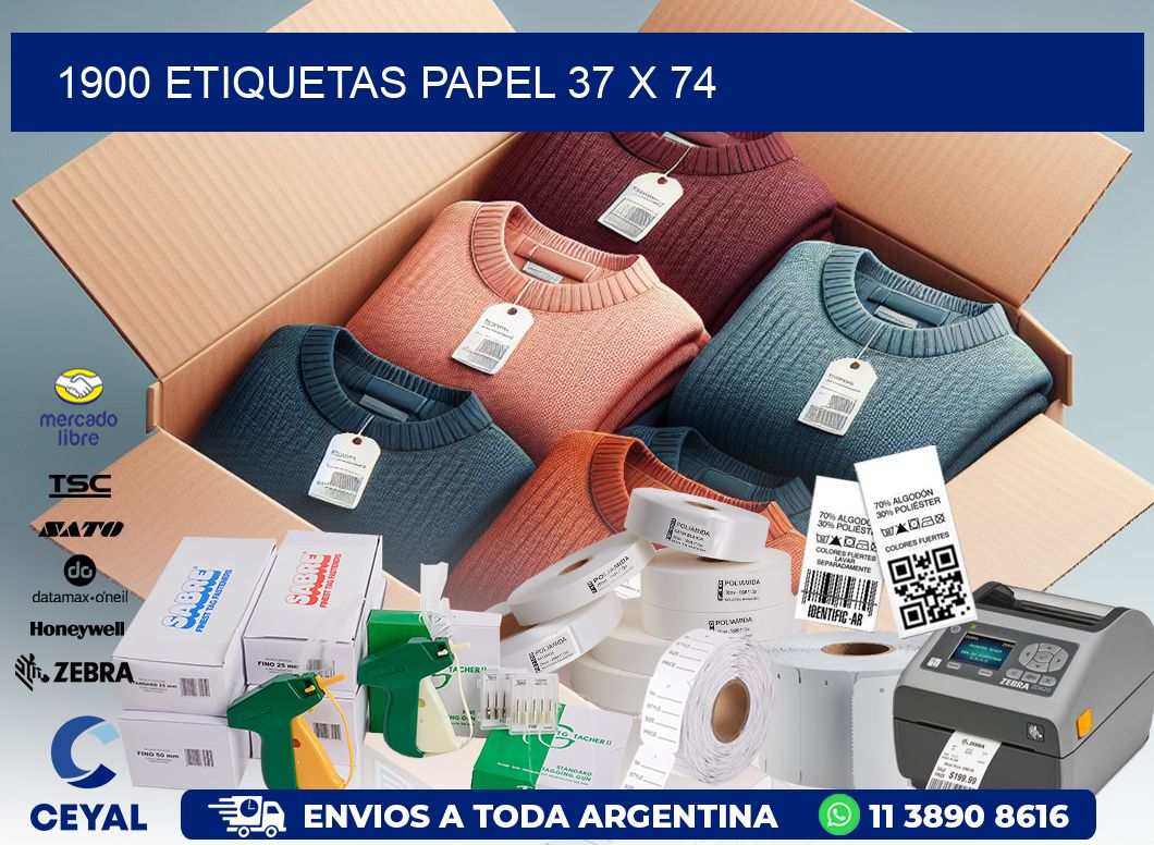 1900 ETIQUETAS PAPEL 37 x 74