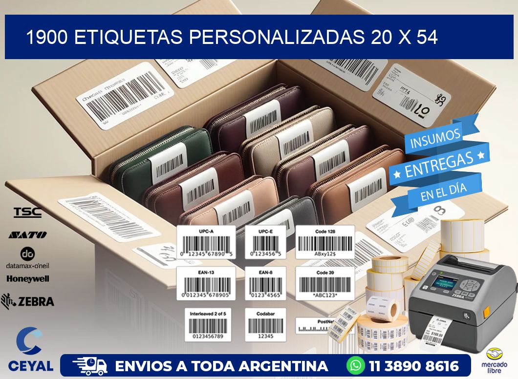 1900 ETIQUETAS PERSONALIZADAS 20 x 54