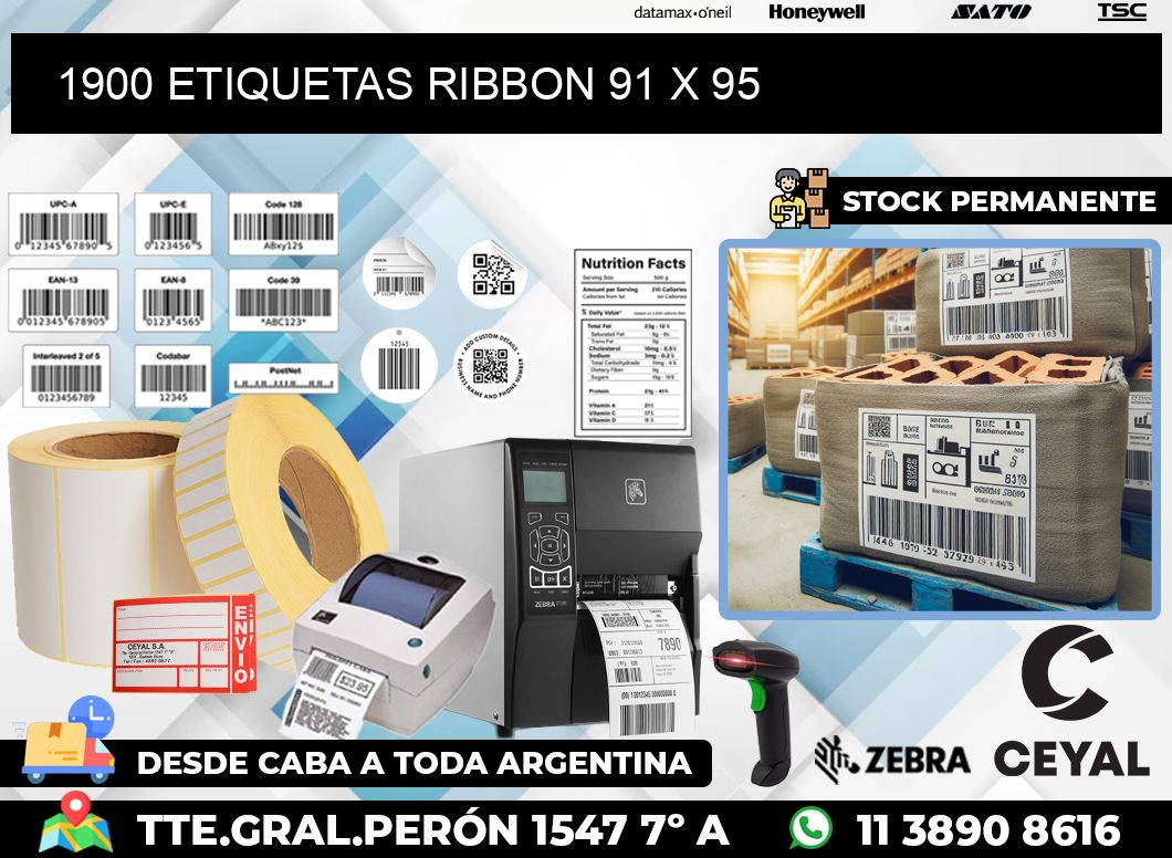 1900 ETIQUETAS RIBBON 91 x 95