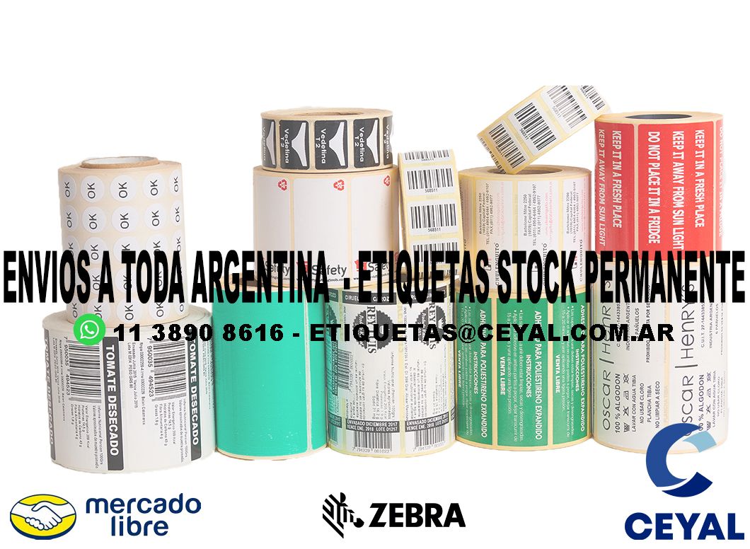 200 ETIQUETAS PAPEL 53 x 47 ENVIOS ARGENTINA