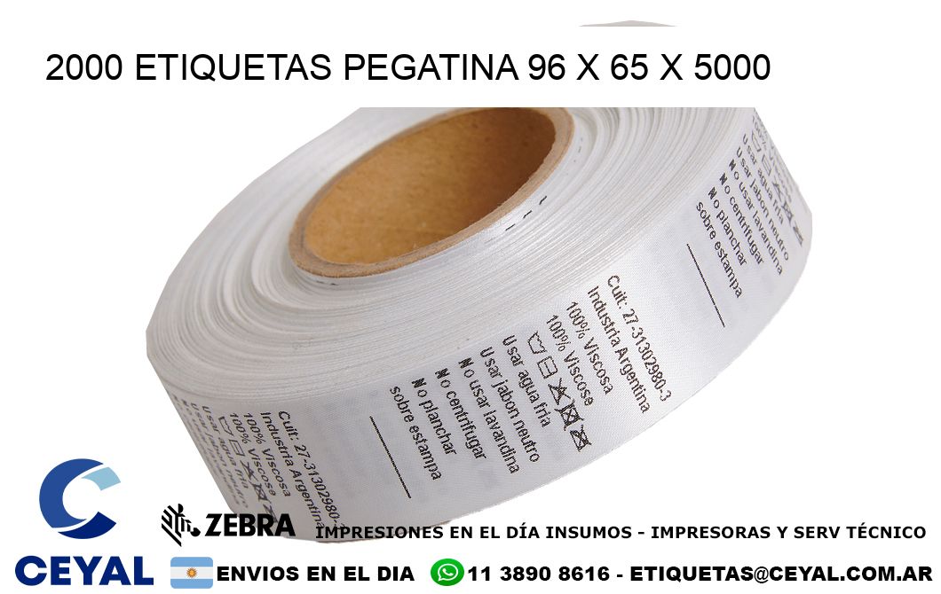 2000 ETIQUETAS PEGATINA 96 x 65 x 5000