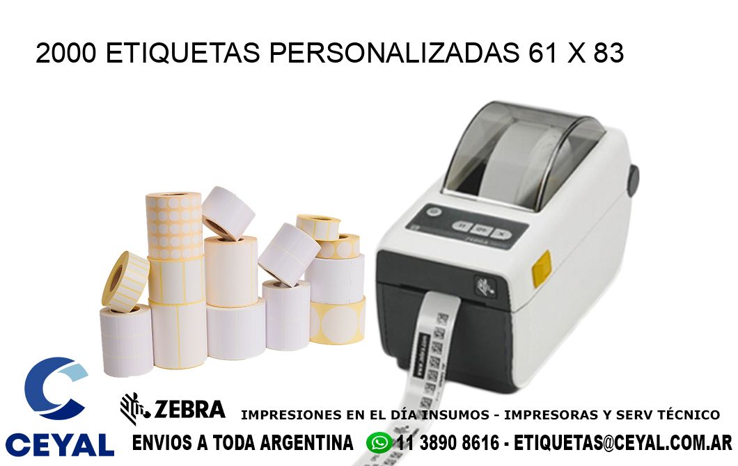 2000 ETIQUETAS PERSONALIZADAS 61 x 83