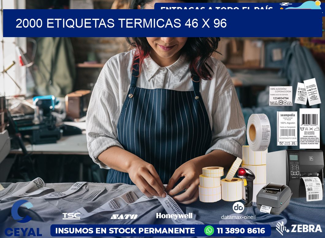 2000 ETIQUETAS TERMICAS 46 x 96