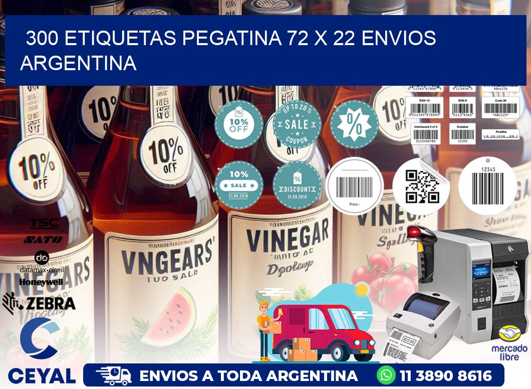 300 ETIQUETAS PEGATINA 72 x 22 ENVIOS ARGENTINA