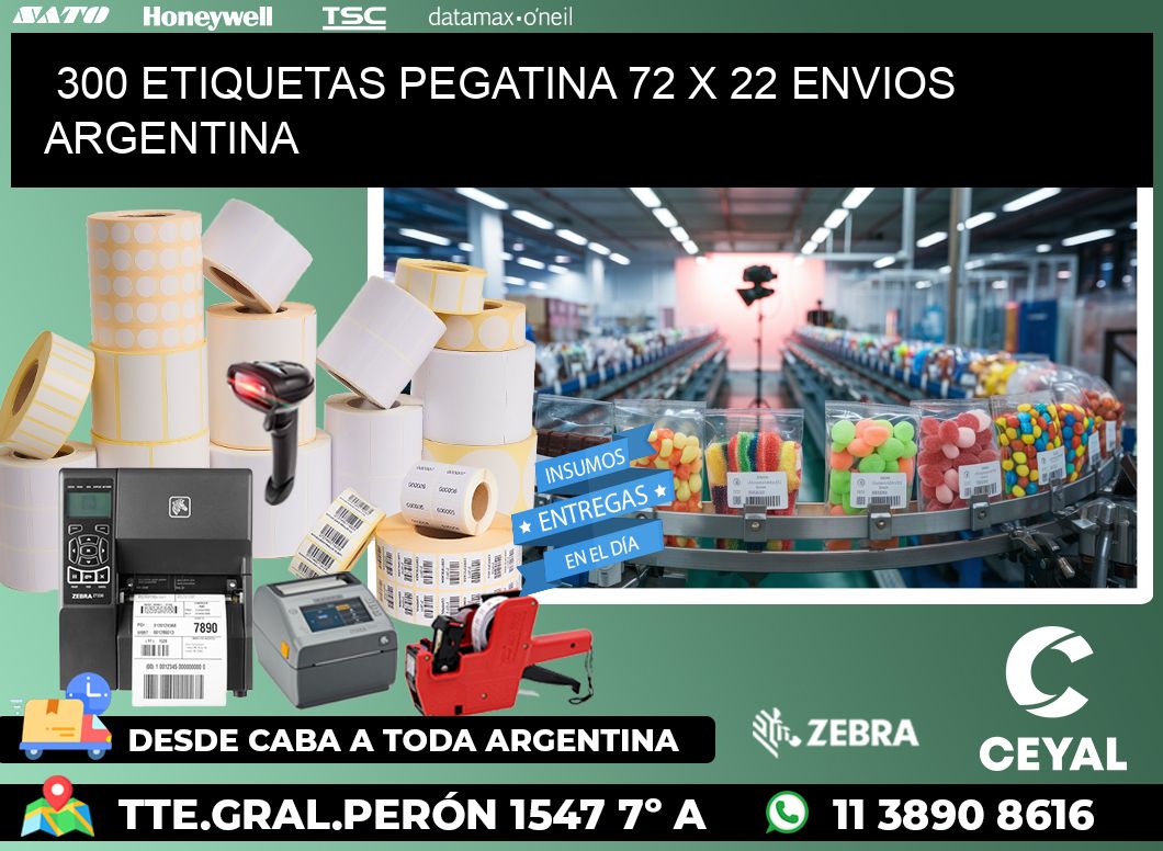 300 ETIQUETAS PEGATINA 72 x 22 ENVIOS ARGENTINA