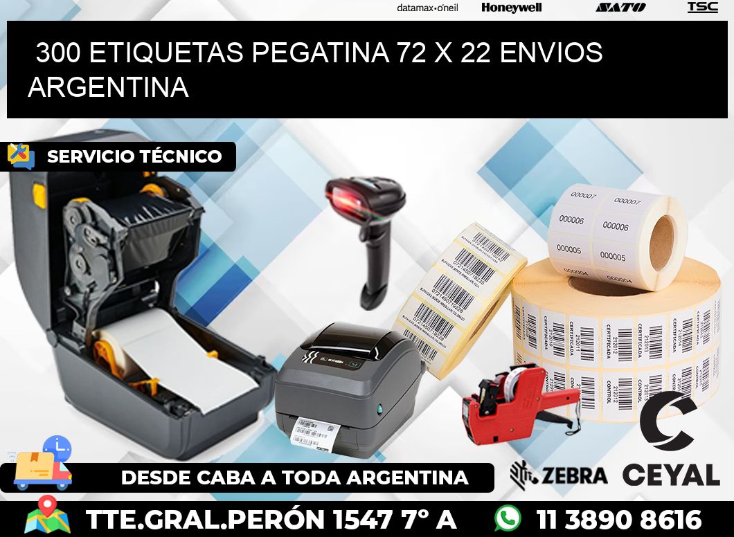 300 ETIQUETAS PEGATINA 72 x 22 ENVIOS ARGENTINA