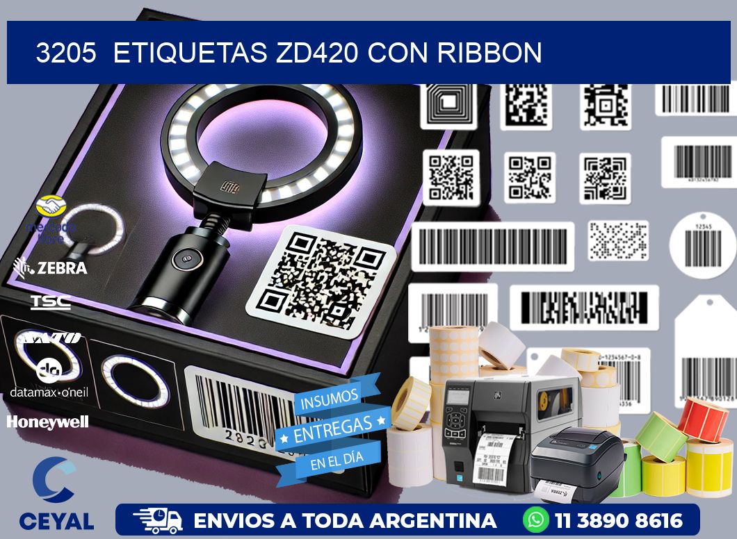 3205  ETIQUETAS ZD420 CON RIBBON