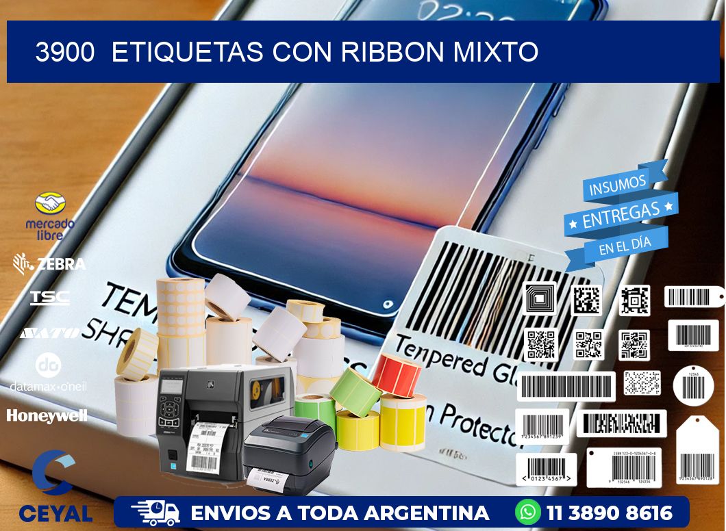 3900  ETIQUETAS CON RIBBON MIXTO