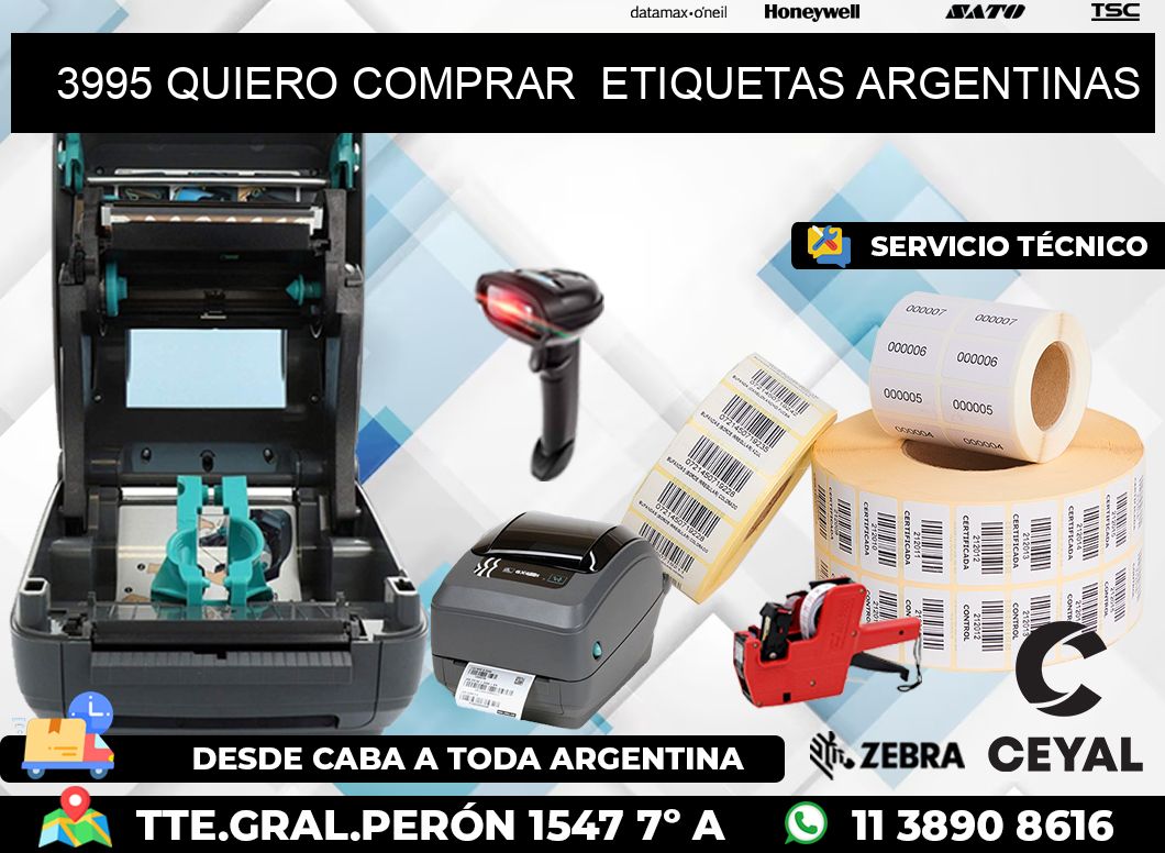 3995 QUIERO COMPRAR  ETIQUETAS ARGENTINAS