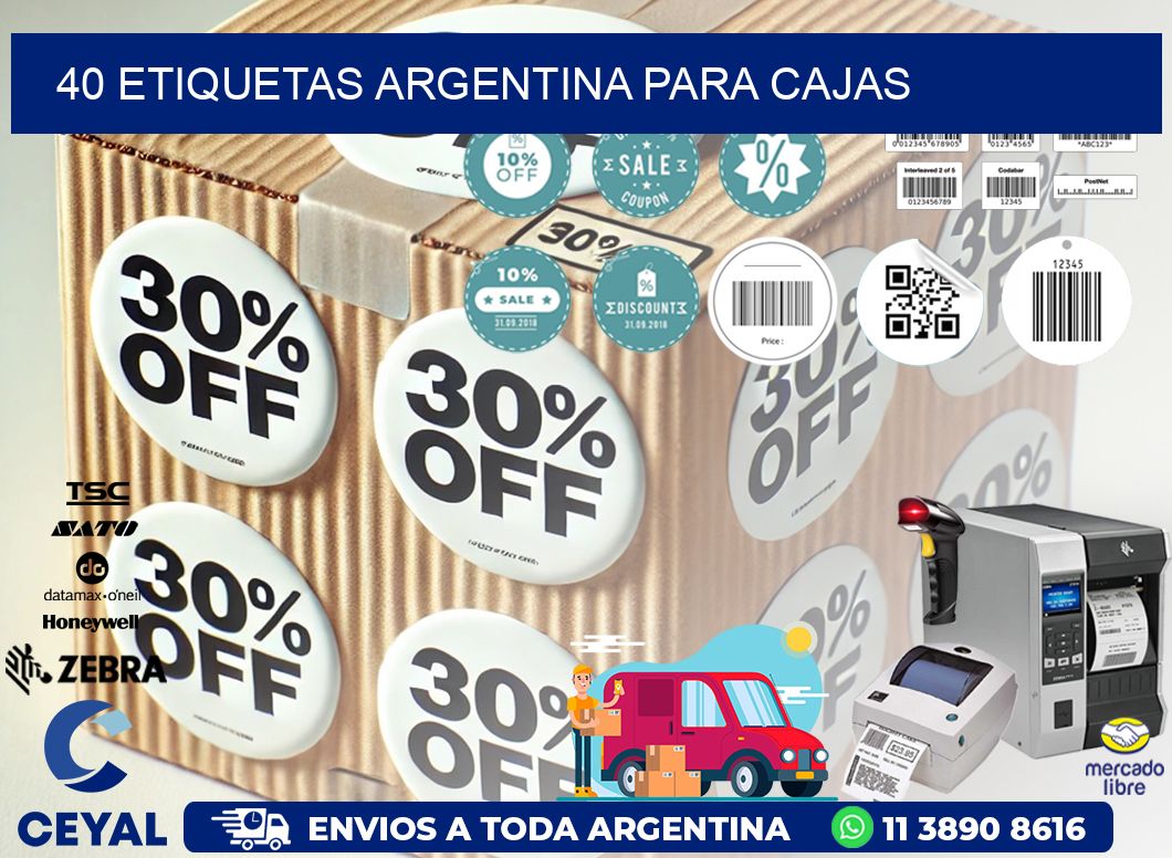 40 ETIQUETAS ARGENTINA PARA CAJAS