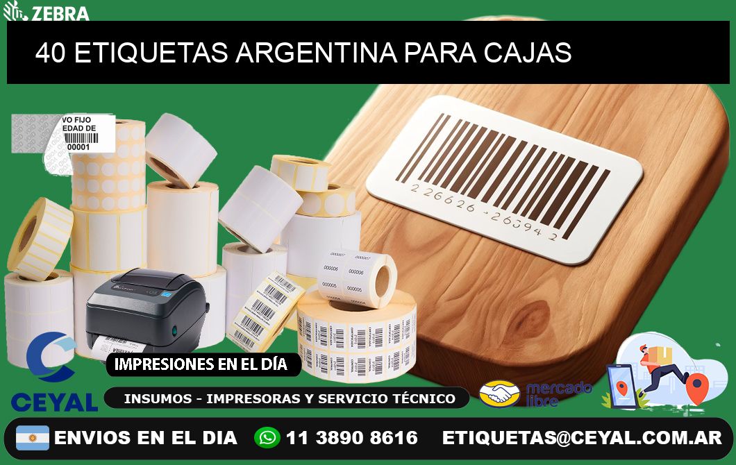 40 ETIQUETAS ARGENTINA PARA CAJAS