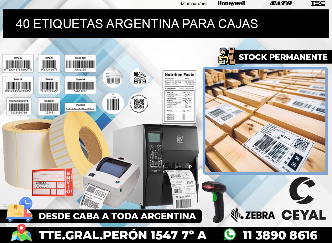 40 ETIQUETAS ARGENTINA PARA CAJAS