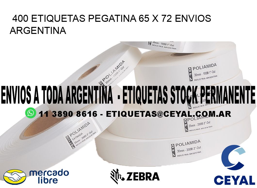 400 ETIQUETAS PEGATINA 65 x 72 ENVIOS ARGENTINA