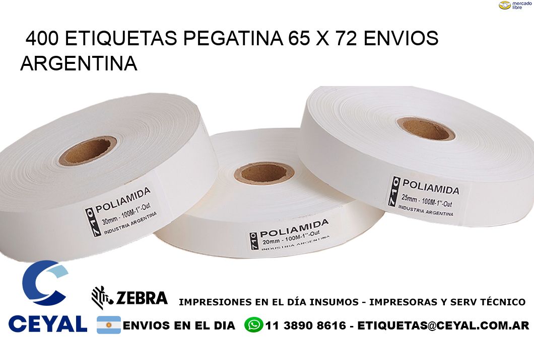 400 ETIQUETAS PEGATINA 65 x 72 ENVIOS ARGENTINA