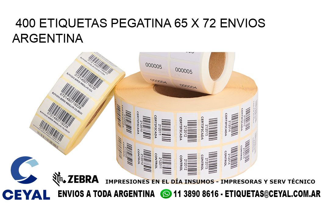 400 ETIQUETAS PEGATINA 65 x 72 ENVIOS ARGENTINA