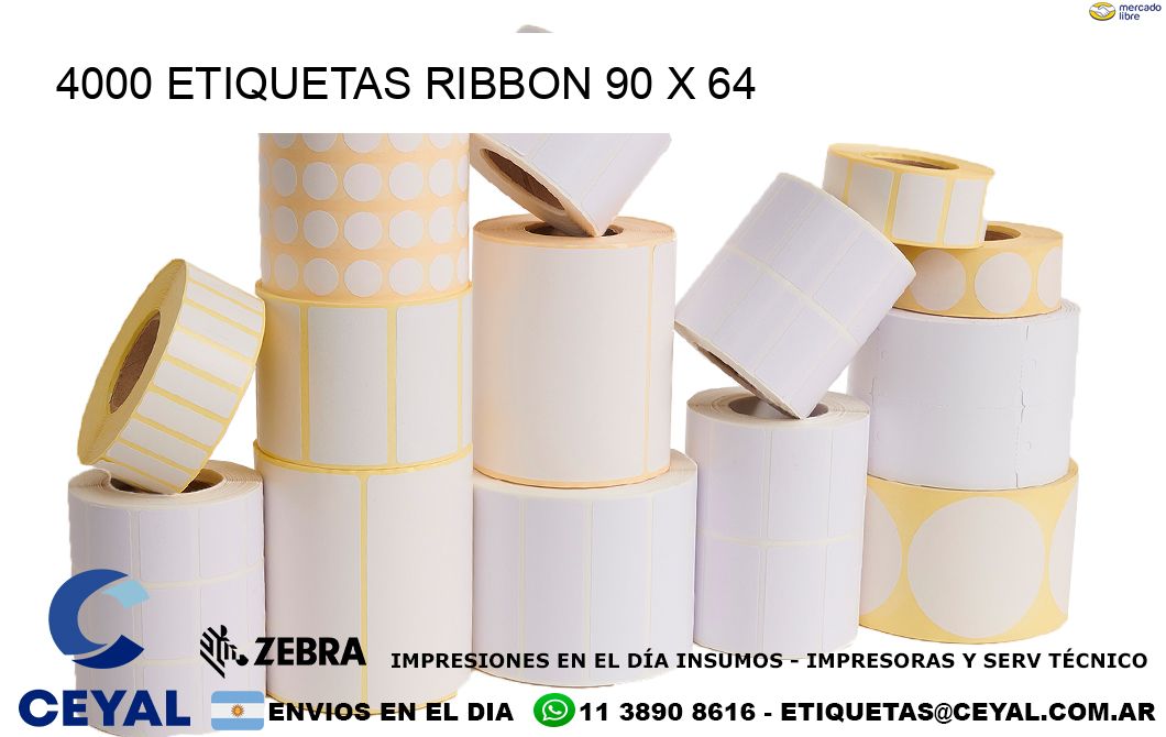 4000 ETIQUETAS RIBBON 90 x 64