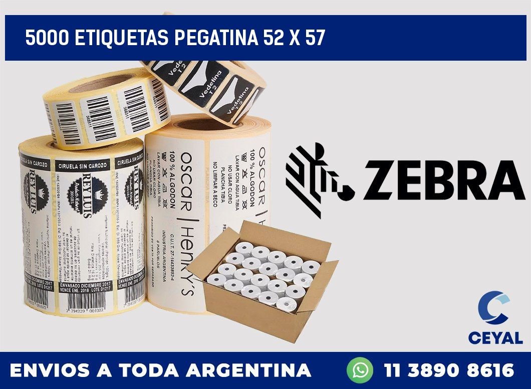 5000 ETIQUETAS PEGATINA 52 x 57