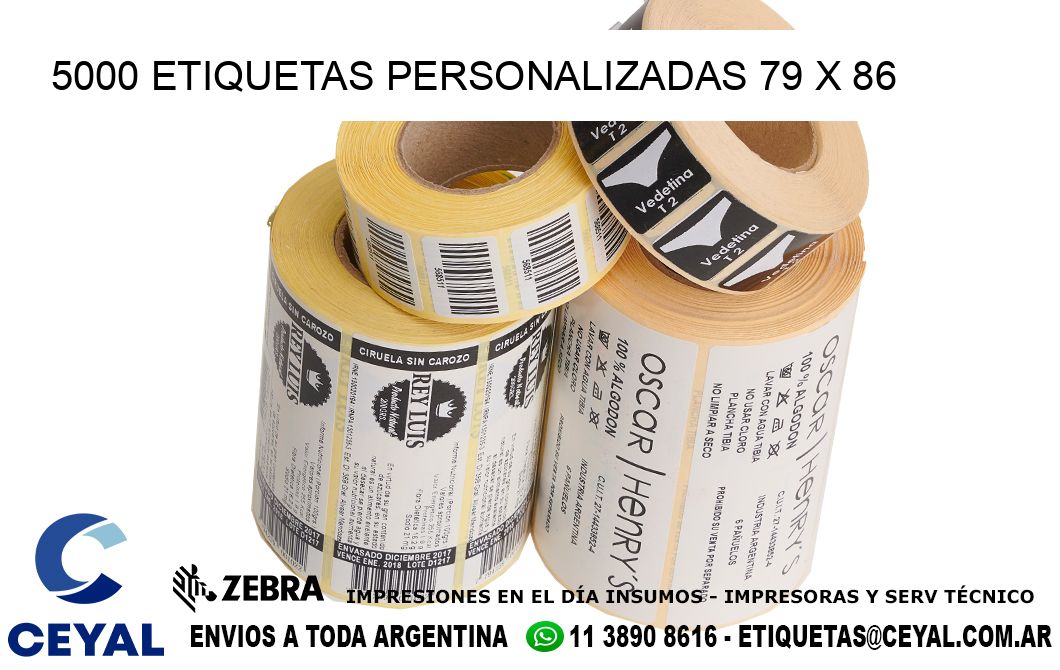 5000 ETIQUETAS PERSONALIZADAS 79 x 86