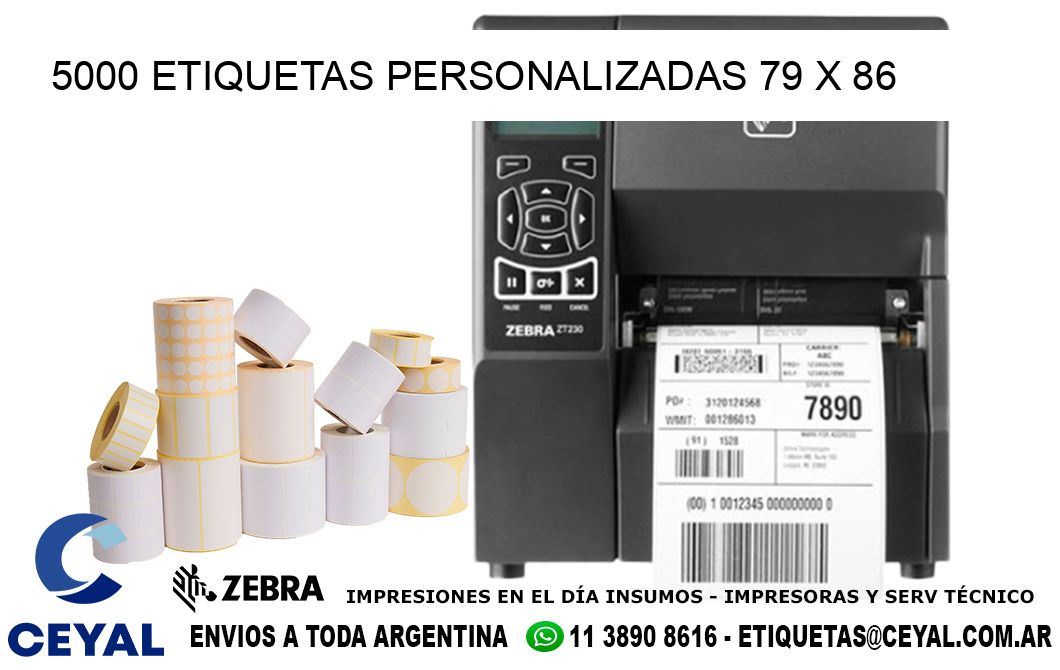 5000 ETIQUETAS PERSONALIZADAS 79 x 86