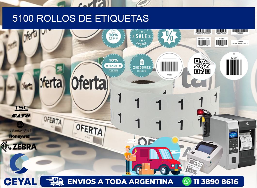 5100 ROLLOS DE ETIQUETAS