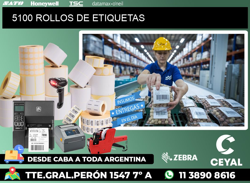 5100 ROLLOS DE ETIQUETAS