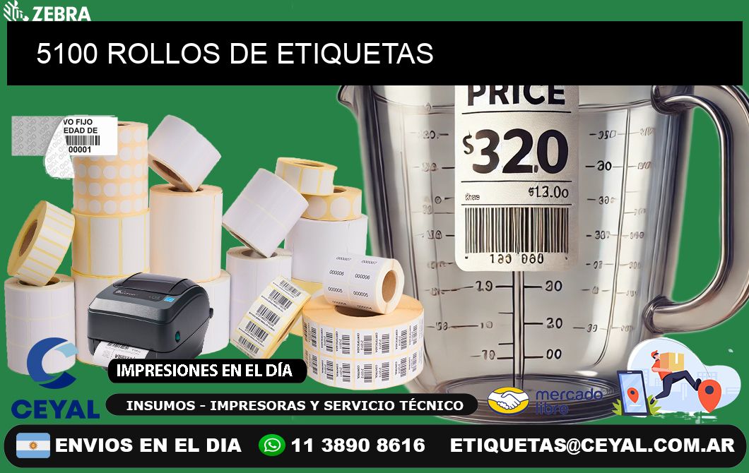 5100 ROLLOS DE ETIQUETAS