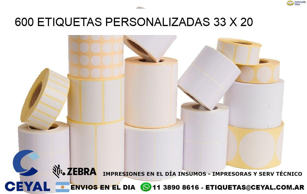 600 ETIQUETAS PERSONALIZADAS 33 x 20