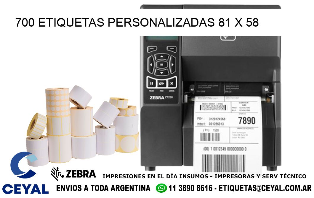 700 ETIQUETAS PERSONALIZADAS 81 x 58