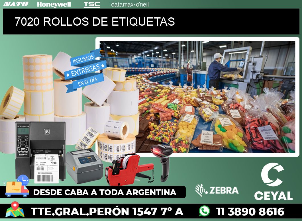 7020 ROLLOS DE ETIQUETAS