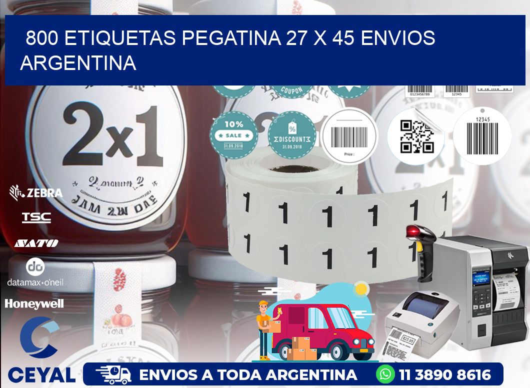 800 ETIQUETAS PEGATINA 27 x 45 ENVIOS ARGENTINA