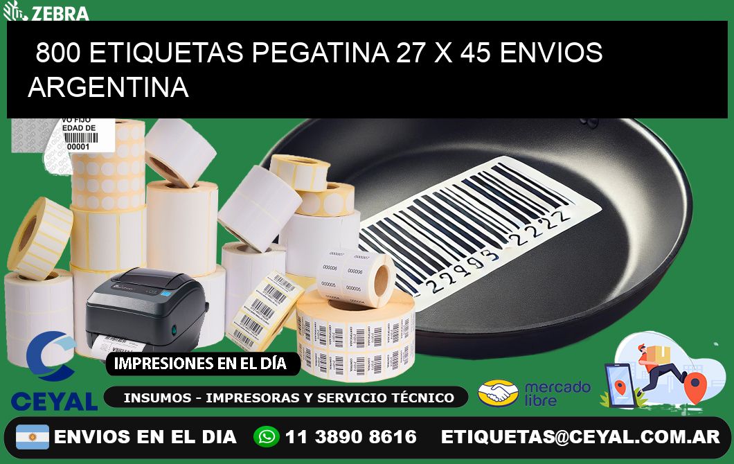 800 ETIQUETAS PEGATINA 27 x 45 ENVIOS ARGENTINA