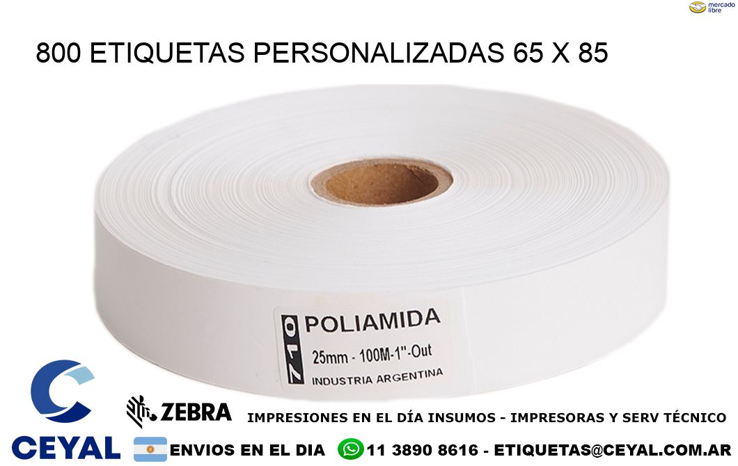 800 ETIQUETAS PERSONALIZADAS 65 x 85