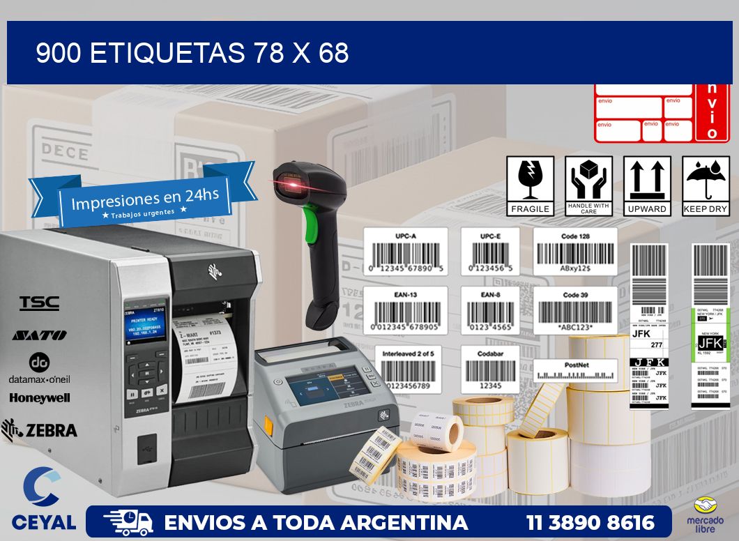 900 ETIQUETAS 78 x 68