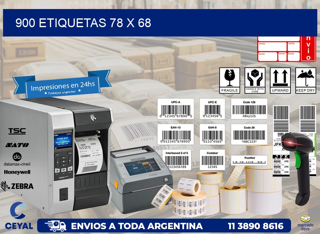 900 ETIQUETAS 78 x 68