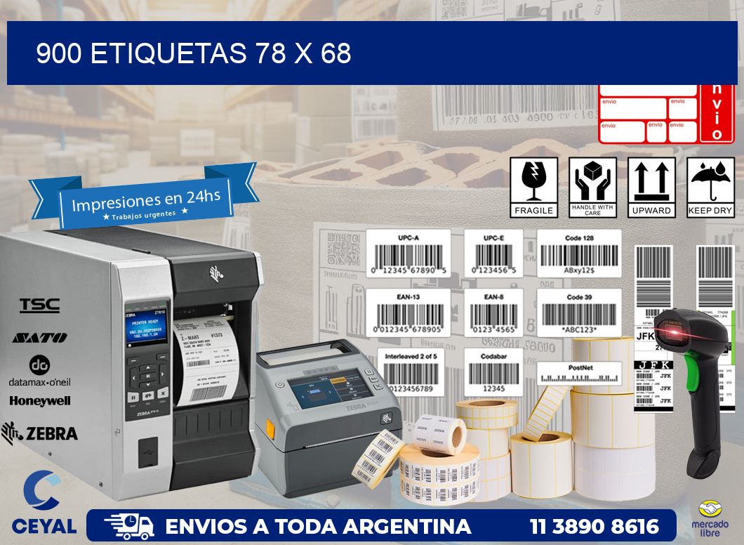 900 ETIQUETAS 78 x 68