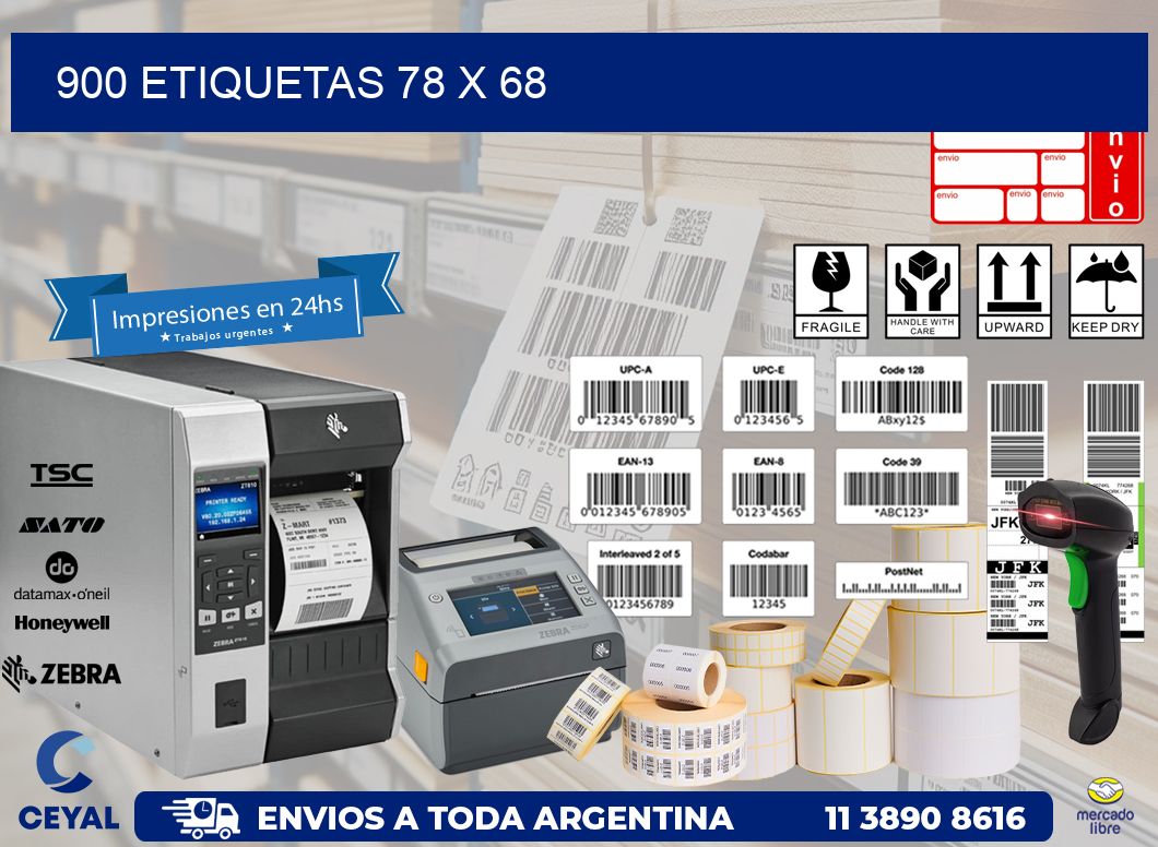 900 ETIQUETAS 78 x 68