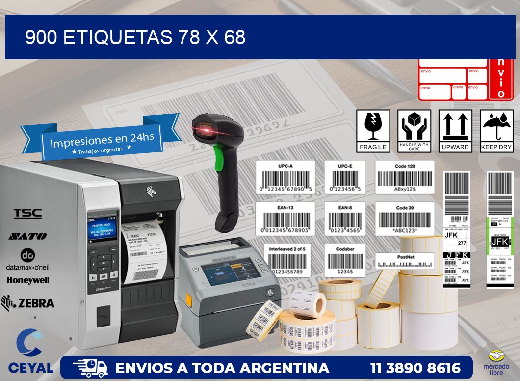 900 ETIQUETAS 78 x 68