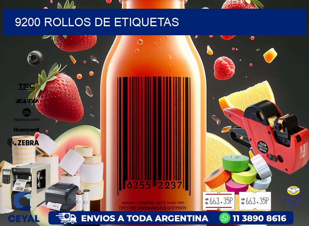 9200 ROLLOS DE ETIQUETAS