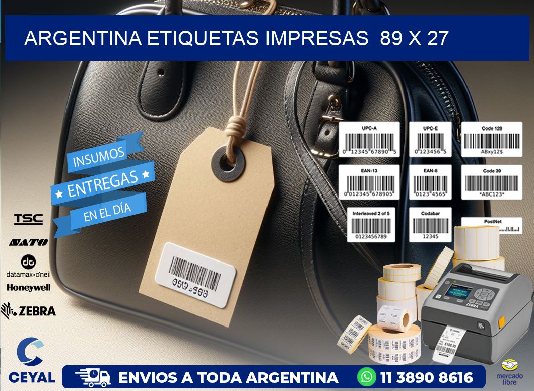 ARGENTINA ETIQUETAS IMPRESAS  89 x 27